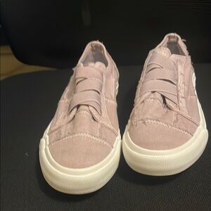 Blowfish Pink and White Flats with Elastic Lacing